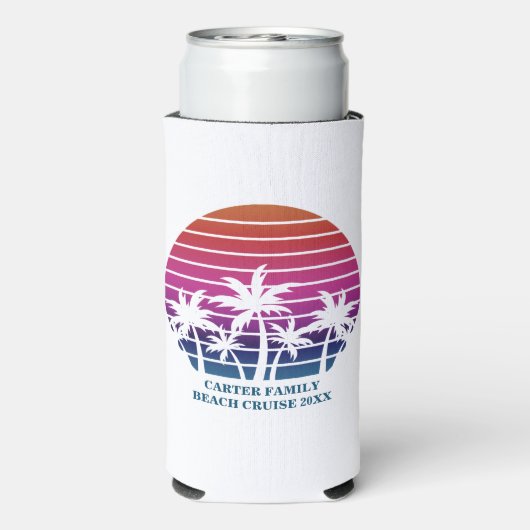 ビーチクルーズファミリー懇親会サンセットバケーションカスタム スリム缶クーラー (Seltzer裏面)