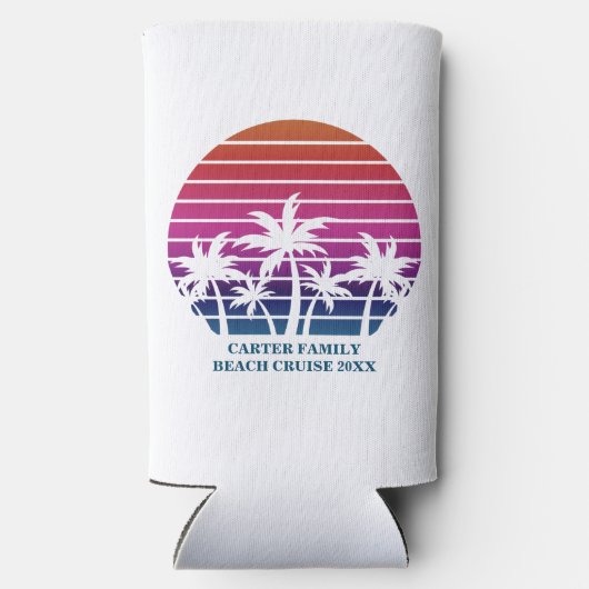 ビーチクルーズファミリー懇親会サンセットバケーションカスタム スリム缶クーラー (裏面)