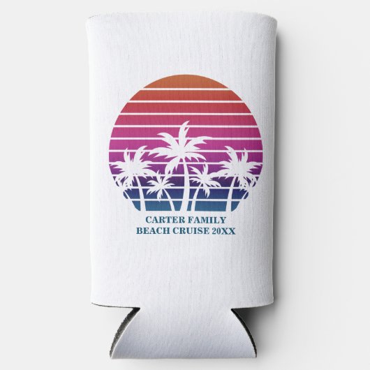 ビーチクルーズファミリー懇親会サンセットバケーションカスタム スリム缶クーラー (正面)