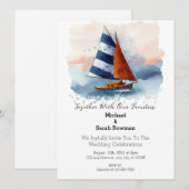 ビーチクルーズボートウェディング招待状 招待状 (正面/裏面)