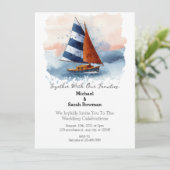 ビーチクルーズボートウェディング招待状 招待状 (スタンド正面)