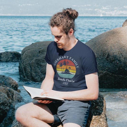 ビーチクルーズレトロファミリー懇親会パパバケーション Tシャツ