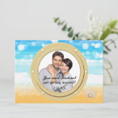 ビーチクルーズ結婚シェルのポートフォト招待状 招待状 (スタンド正面)