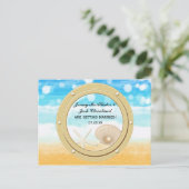 ビーチクルーズ船ポート婚約日付の保存 ポストカード (スタンド正面)