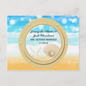 ビーチクルーズ船ポート婚約日付の保存 ポストカード (正面)