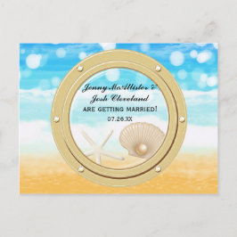 ビーチクルーズ船ポート婚約日付の保存 ポストカード