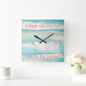 ビーチクロック、ビーチガール、ビッグカフナ スクエア壁時計 (ホーム)