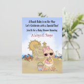 ビーチクールの女の子のためのベビーシャワー招待状 招待状 (スタンド正面)