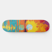 ビーチクールサンシャインピンク&オレンジスケートボード スケートボード (横)