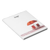 ビーチクールチェアパラソル夏パーソナライズされた ノートパッド (アングル)