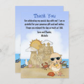 ビーチクールベビーサンドキャッスルボーイズ赤ちゃんシャワーフラット サンキューカード