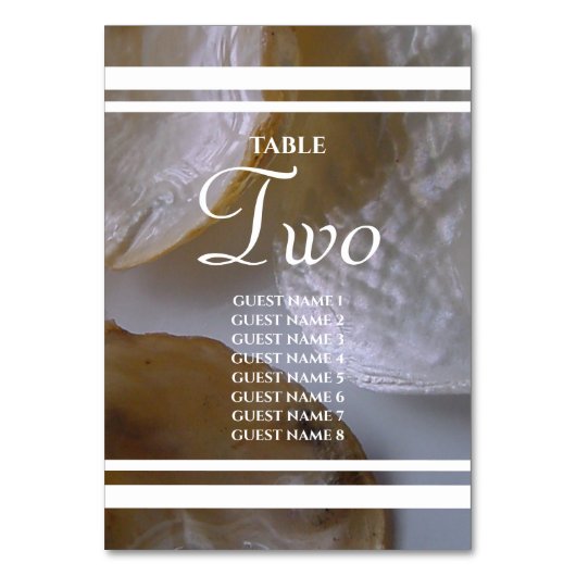 ビーチク結婚ラムのゲスト名 テーブルナンバー (正面)