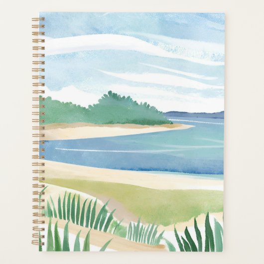 ビーチグラスベイ | 水彩画 海 オーシャン 海岸 プランナー手帳 (正面)