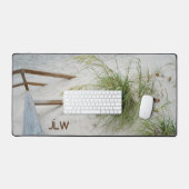 ビーチグラスホワイトサンドデューンコースタルフォト デスクマット (キーボード&マウス)