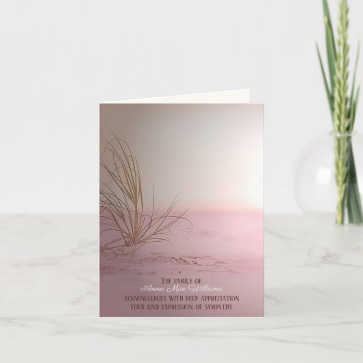 ビーチグラス悔やみや弔慰サンキューユー サンキューカード (正面)