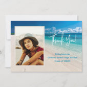 ビーチグラッドフォトありがとうメッセージカード 招待状 (正面)