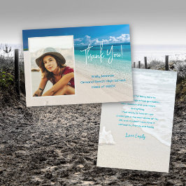 ビーチグラッドフォトありがとうメッセージカード 招待状