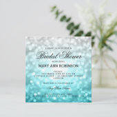 ビーチグラデーショングリッター灯ブライダルシャワー 招待状 (スタンド正面)