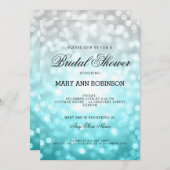 ビーチグラデーショングリッター灯ブライダルシャワー 招待状 (正面/裏面)