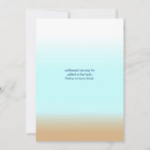 ビーチグラデーション水エレガント色婚約シャワー 招待状 (裏面)