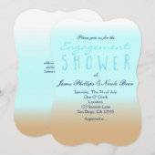 ビーチグラデーション水エレガント色婚約シャワー 招待状 (正面/裏面)