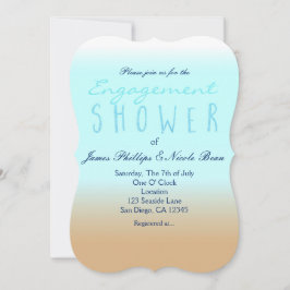 ビーチグラデーション水エレガント色婚約シャワー 招待状