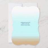 ビーチグラデーション水エレガント色婚約シャワー 招待状 (裏面)