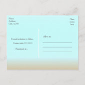 ビーチグラデーション水モダン色の保存日付 案内ポストカード (裏面)