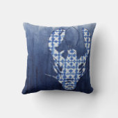 ビーチグラデーション水彩絞りネイビーブルーロブスター クッション (裏面)