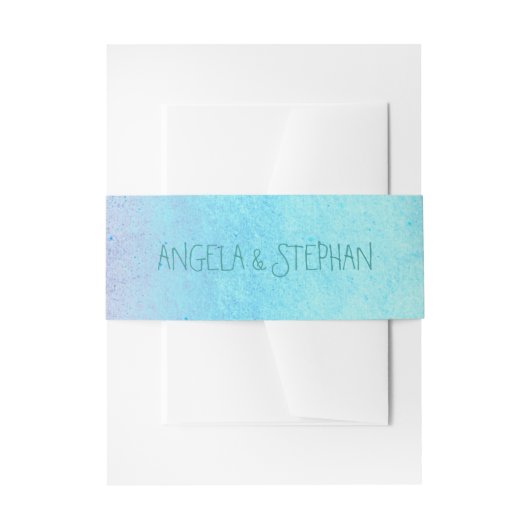 ビーチグラデーション結婚ターコイズ 招待状ベリーバンド (正面例)