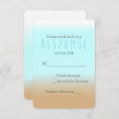 ビーチグラデーションRSVPエレガント応答カード招待状 出欠カード (正面/裏面)