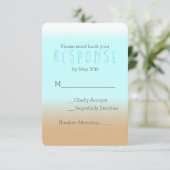 ビーチグラデーションRSVPエレガント応答カード招待状 出欠カード (スタンド正面)