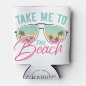 ビーチグラフィックアート – GraphicLoveShop 缶クーラー (正面)