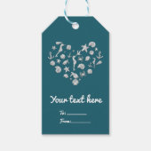 ビーチグラムダイヤモンドハートエレガントトロピカルフェイブ ギフトタグ (正面)