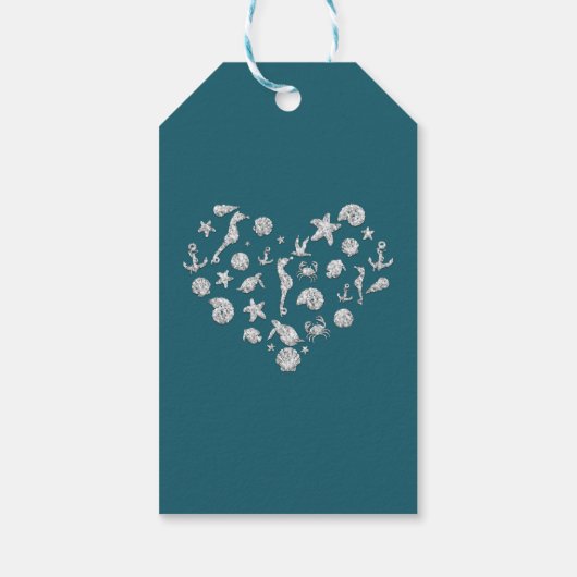 ビーチグラムダイヤモンドハートエレガントトロピカルフェイブ ギフトタグ (裏面)