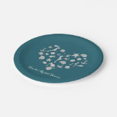 ビーチグラムダイヤモンドハートブライダルシャワー結婚ズ ペーパープレート (アングル)