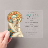 ビーチグラムバイザシーブライダルシャワープールパーティー アクリル招待状 (インサイチュ (ポータブル))