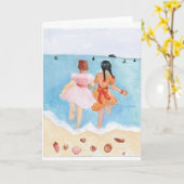 ビーチグリーティングカード カード (黄色い花)