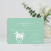 ビーチグリーンパームツリーデスティネーションシャルボード 出欠カード (スタンド正面)