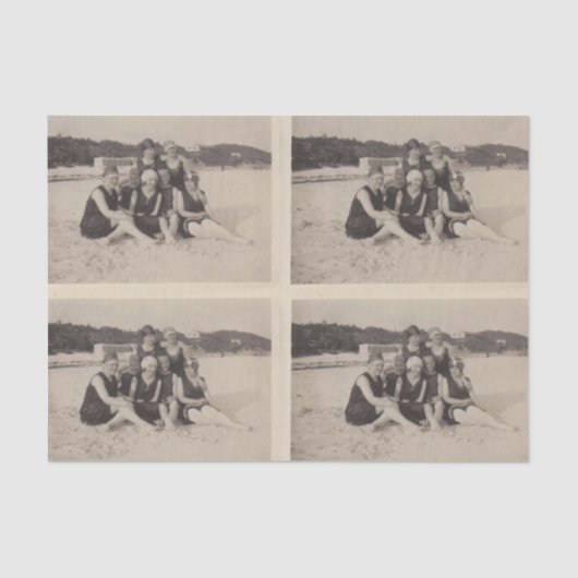 ビーチグループ1920ヴィンテージ写真 薄葉紙 (正面)