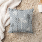 ビーチグレーと白ヤシの木柄投げピル クッション (ブランケット)