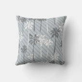 ビーチグレーと白ヤシの木柄投げピル クッション (裏面)