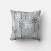 ビーチグレーと白ヤシの木柄投げピル クッション (正面)