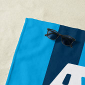 ビーチゲスアクア&ネイビーブルーストライプのビーチタオル ビーチタオル (インサイチュ)