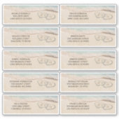 ビーチゲストの名前と住所結婚のラベル シール (正面)