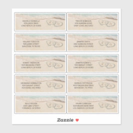 ビーチゲストの名前と住所結婚のラベル シール
