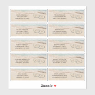 ビーチゲストの名前と住所結婚のラベル シール