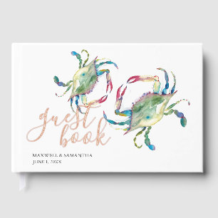 ビーチゲストブックウォーターカラーカニ ゲストブック