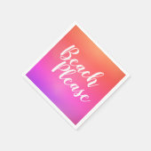 ビーチゲストレオレンジピンクグラデーションビーチパーティー スタンダードカクテルナプキン (角)