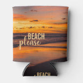 ビーチゲストレトロピカルオレンジイエローサンセット 缶クーラー (正面)